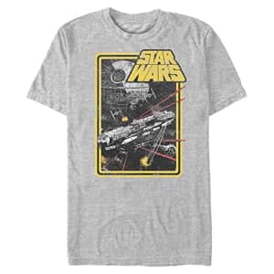 STAR WARS Big & Tall Space Flight Falcon Men's Tops Short Sleeve Tee Shirt, Athletic Heather, for $20 STAR WARS Big & Tall Space Flight Falcon Men's Tops Short Sleeve Tee Shirt, Athletic Heather, for $20