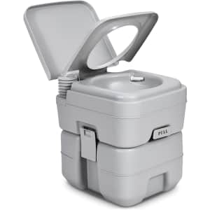 Yitahome Portable Flush Pump Toilet w/ 5.3-Gallon Detachable Waste Tank for $86