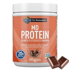 Garden of Life Norwegian Salmon & Chocolate Plant Based Protein with Pea & Fava Plus Immune Support for $21