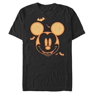 Disney Men's Characters Mickey Pumpkin T-Shirt, Black, XX-Large for $13