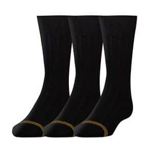 Gold Toe Boys' Wide Rib Dress Crew Socks, 3-Pair, Black, Small for $35