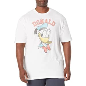 Disney Big & Tall Classic Mickey Donald Men's Tops Short Sleeve Tee Shirt, White, 5X-Large for $10