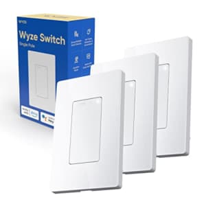 Wyze Switch, 2.4 GHz WiFi Smart Light Switch, Single-Pole, Needs Neutral Wire, Compatible with for $43
