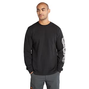 Timberland Men's Standard Core Logo Long-Sleeve T-Shirt, Factory, S for $28