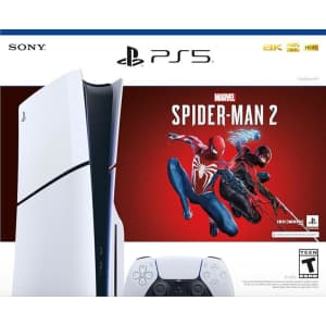 Sony PlayStation 5 Slim 1TB Disc Spider-Man 2 Console Bundle for $499