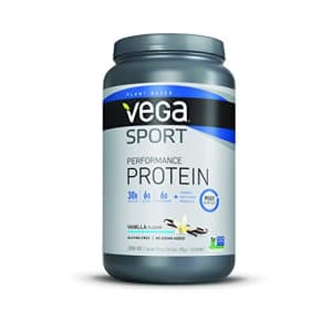 Vega Sport Performance Protein Powder Vanilla 29.2 Ounce - Plant-Based Vegan Protein Powder, BCAAs, for $40 Vega Sport Performance Protein Powder Vanilla 29.2 Ounce - Plant-Based Vegan Protein Powder, BCAAs, for $40