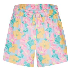 Hurley Girls' Little Soft Knit Pull On Shorts, Blue Ice/Floral, 6 for $9