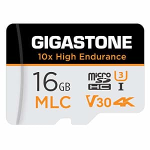 Gigastone 16GB MLC Micro SD Card, 10x High Endurance 4K Video Recording, Security Cam, Dash Cam, for $15