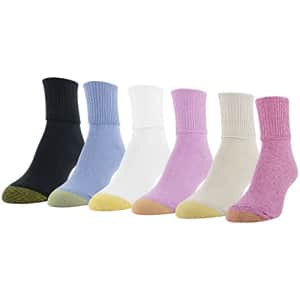 Gold Toe Women's Classic Turn Cuff Socks, Multipairs, Pink Assorted (6-Pairs), Medium for $14 Gold Toe Women's Classic Turn Cuff Socks, Multipairs, Pink Assorted (6-Pairs), Medium for $14
