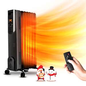 Air Choice Electric Radiator Heater - 1500W Oil Space Heater with Remote, Allergy-Friendly, No Noise, for $70