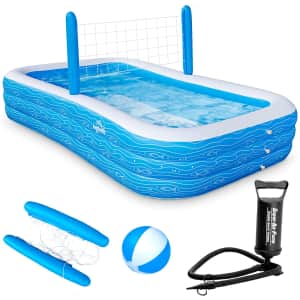 Ingbelle 118" Inflatable Pool w/ Volleyball Net for $70 Ingbelle 118" Inflatable Pool w/ Volleyball Net for $70