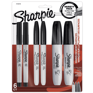 Sharpie Permanent Markers 6-Count Variety Pack for $5