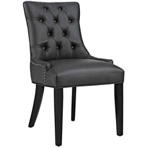 Modway MO- Regent Modern Tufted Faux Leather Upholstered with Nailhead Trim, Dining Chair, Black for $150 Modway MO- Regent Modern Tufted Faux Leather Upholstered with Nailhead Trim, Dining Chair, Black for $150