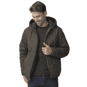 Free Country Men's Atlas Hooded Quilted Reversible Sherpa Jacket for $42