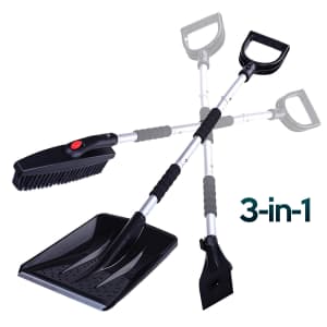 Zone Tech 3-in-1 Snow Scraper / Brush / Shovel for $17