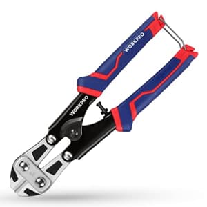 WORKPRO Mini Bolt Cutter 8-inch, Spring Loaded Wire Cutters Heavy Duty with Soft Anti-slip Handle, for $14