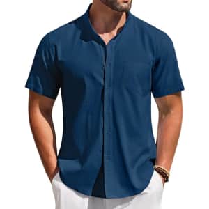Coofandy Men's Casual Button Down Shirt for $10