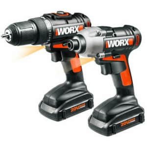 Worx 20V Drill and Impact Driver Kit for $84
