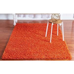 Unique Loom Solo Solid Shag Collection Modern Plush Tiger Orange Area Rug (4' 0 x 6' 0)for $37 Unique Loom Solo Solid Shag Collection Modern Plush Tiger Orange Area Rug (4' 0 x 6' 0)for $37