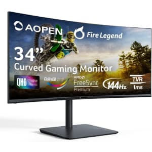 Acer AOPEN 34" 1440p 144Hz IPS FreeSync LED Curved Monitor for $400