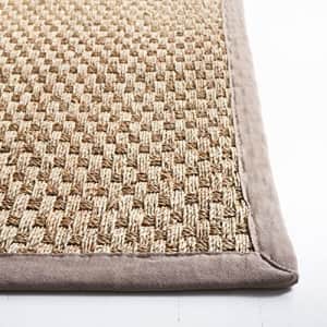 SAFAVIEH Natural Fiber Collection Accent Rug - 2' x 3', Natural & Grey, Border Basketweave Seagrass for $20