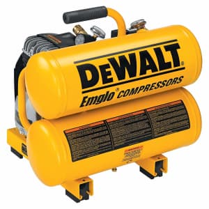 DeWalt 4-Gallon 100-PSI Twin Hot Dog Compressor for $111 DeWalt 4-Gallon 100-PSI Twin Hot Dog Compressor for $111