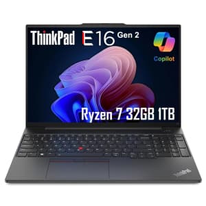 Lenovo ThinkPad E16 Gen 2 Ryzen 7 16" Business Laptop for $800 Lenovo ThinkPad E16 Gen 2 Ryzen 7 16" Business Laptop for $800