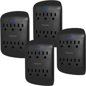 Philips 6-Outlet Extender Surge Protector 4-Pack for $20