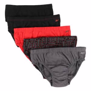 Reebok Men's Low Rise Briefs 5-Pack for $11