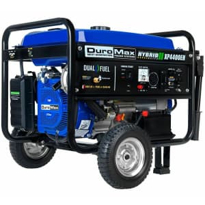 DuroMax 4,400W Electric Start Dual-Fuel Hybrid Portable Generator for $333