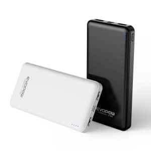 Evopow 2-Pack Portable Charger 10,000mAh 15W Power Bank for $13