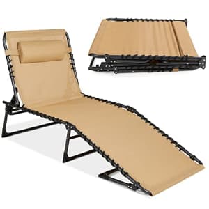 Best Choice Products Patio Chaise Lounge Chair, Outdoor Portable Folding in-Pool Recliner for Lawn, for $55