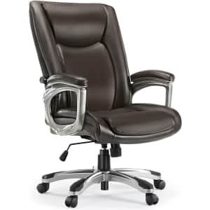 High Back Bonded Leather Office Chair w/ Cushion Armrests. That's $30 off and the lowest price it's been.