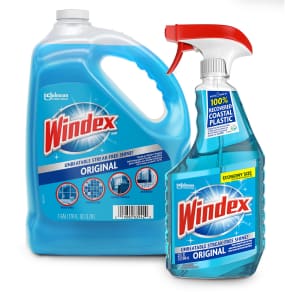 Windex Original Glass Cleaner 32-oz. Trigger Bottle w/ 128-oz. Refill for $9 for members