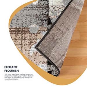 SUPERIOR Pastiche Contemporary Floral Patchwork Polypropylene Indoor Area Rug or Runner with Jute for $32 SUPERIOR Pastiche Contemporary Floral Patchwork Polypropylene Indoor Area Rug or Runner with Jute for $32