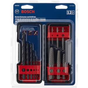 Bosch 12-Piece High-Carbon Steel Screw Extractor & Black Oxide Drill Bits Set: $24