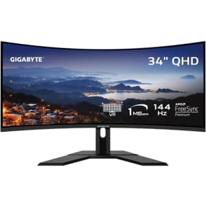 Gigabyte 34" 1440p UltraWide 144Hz FreeSync Gaming Monitor for $264