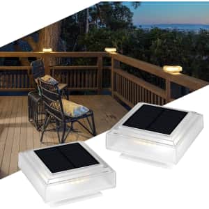 LED Solar Post Light 2-Pack for $10