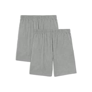 Fruit of the Loom Men's Eversoft Cotton Shorts with Pockets (S-4XL), 2 Pack-Grey Heather, 4X-Large for $17