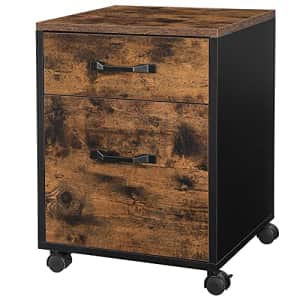 VASAGLE Industrial File Cabinet, 2 Drawers Filling Cabinet with Wheels, Office Furniture, for A4, for $83