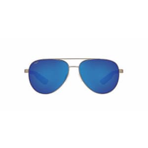 Costa Del Mar Peli Polarized Aviator Sunglasses, Brushed Gunmetal/Blue Mirrored Polarized-580P, 57 for $279