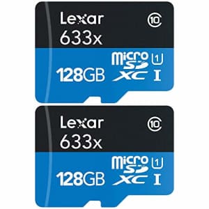 Lexar High-Performance 633x microSDHC/microSDXC UHS-I 128GB Memory Card 2 Pack (LSDMI128BBNL633A) for $39