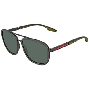 Prada Linea Rossa PS 50XS 01P03I Black Plastic Aviator Sunglasses Green Lens for $135