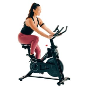 Fitness Reality Cycling Exercise Bike with Bluetooth Workout Tracking, 360 Adjustable Tablet for $385