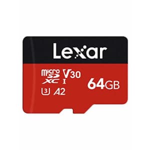 Lexar 64GB Micro SD Card, MicroSDXC Flash Memory Card with Adapter Up to 160MB/s, A2, U3, V30, C10, for $8