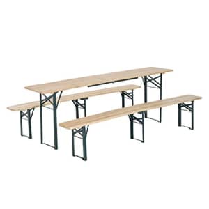 Outsunny 7' Wooden Outdoor Folding Patio Camping Picnic Table Set with Bench for $189