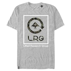 LRG Lifted Research Group Leaf and Camo Cycle Young Men's Short Sleeve Tee Shirt, Athletic Heather, for $14