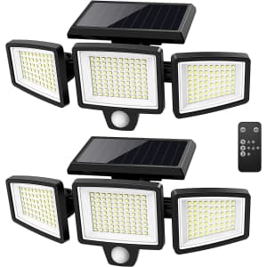 Tuffenough Solar LED Outdoor Security Light 2-Pack for $36