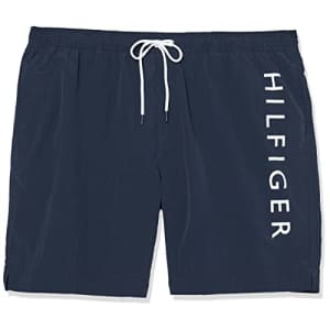 Tommy Hilfiger Men's Big & Tall 7 Logo Swim Trunks with Quick Dry, Sky Captain, 4X-Large Tall for $25
