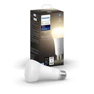 Philips Hue White A21 High Lumen Smart Bulb, 1600 Lumens, Bluetooth & Zigbee compatible (Hue Hub for $22
